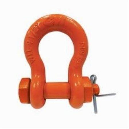 CM Anchor Shackle, 5 Ton Load, 58 In, 34 In BoltNutCotter Pin, Orange Powder Coated M851AP